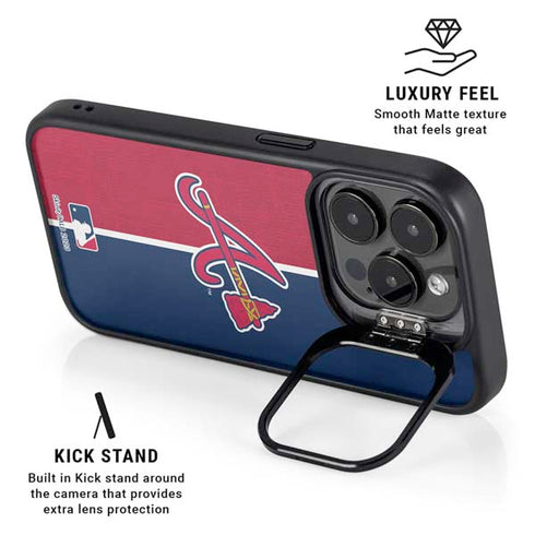 MLB Atlanta Braves Split iPhone 14 Pro Kickstand Case